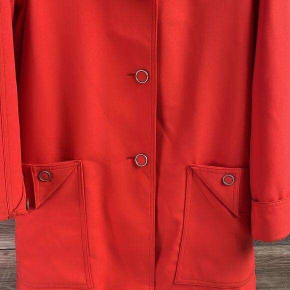 Outerbanks Vintage 60’s Red Coat Jacket, Rain Repellant and Stain Resistant,Sz M - Picture 3 of 14